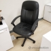 Black Highback Leather Office Task Chair w/ Fixed Arms